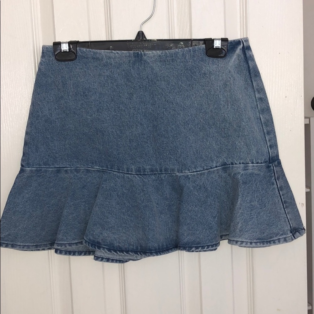 Forever 21 ruffled jean skirt